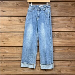 Love SoHo Cuffed Wide-Leg Jeans